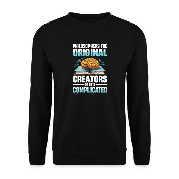 Philosophie Humor Philosophers The Original - Sweat-shirt Unisexe - noir - Devant - Alina (178cm) & Michal (187cm)