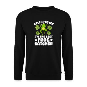 Attrape-grenouilles, la meilleure grenouille attrape-grenouille - Sweat-shirt Unisexe - noir - Devant - Alina (178cm) & Michal (187cm)