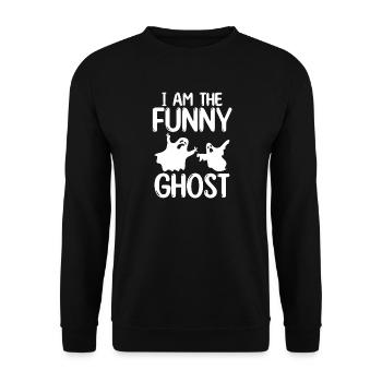 Halloween Ghost - I am the Funny ghost - Unisex Pullover - Schwarz - Vorne - Alina (178cm) & Michal (187cm)