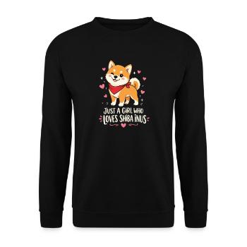La fille aime Shiba Inus Doge Kawaii Maman - Sweat-shirt Unisexe - noir - Devant - Alina (178cm) & Michal (187cm)