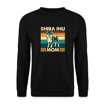 Shiba Inu Mom Kawaii Japanese Doge - Unisex Sweatshirt - black - Front - Alina (178cm) & Michal (187cm)