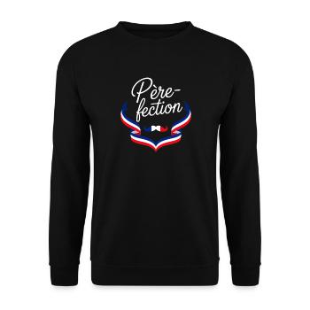 Father-fection French Father's Day - Unisex Sweatshirt - black - Front - Alina (178cm) & Michal (187cm)