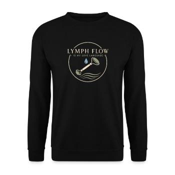 Lymphsystem Lymphdrainage Wellness Geschenk - Unisex Pullover - Schwarz - Vorne - Alina (178cm) & Michal (187cm)