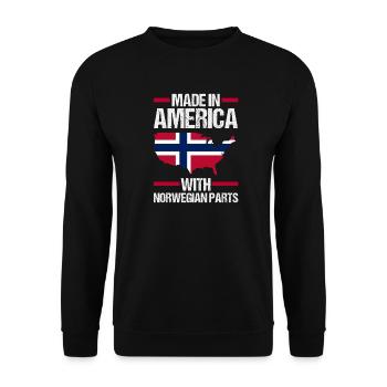 Norvège, Norge, Amérique, Fjords patriotiques, Scandinaves - Sweat-shirt Unisexe - noir - Devant - Alina (178cm) & Michal (187cm)