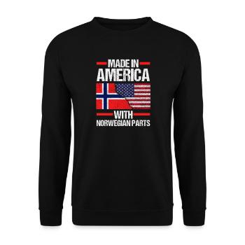 Norvège, Norge, Amérique, Fjords patriotiques, Scandinaves - Sweat-shirt Unisexe - noir - Devant - Alina (178cm) & Michal (187cm)