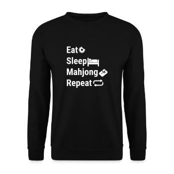 Manger Dormir Mahjong Répéter - Sweat-shirt Unisexe - noir - Devant - Alina (178cm) & Michal (187cm)
