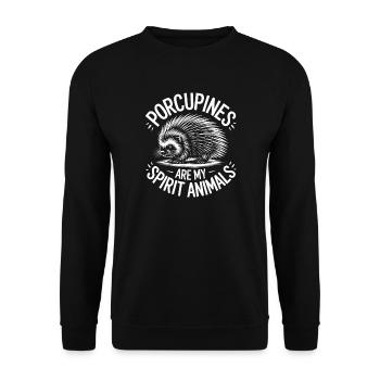 Stachelschweine Sprüche Stachelschweine Geschenk - Unisex Pullover - Schwarz - Vorne - Alina (178cm) & Michal (187cm)