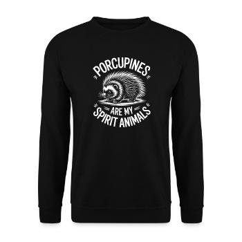 Stachelschweine Sprüche Stachelschweine Geschenk - Unisex Pullover - Schwarz - Vorne - Alina (178cm) & Michal (187cm)