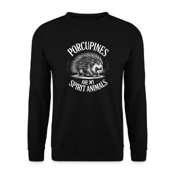 Stachelschweine Sprüche Stachelschweine Geschenk - Unisex Pullover - Schwarz - Vorne - Alina (178cm) & Michal (187cm)