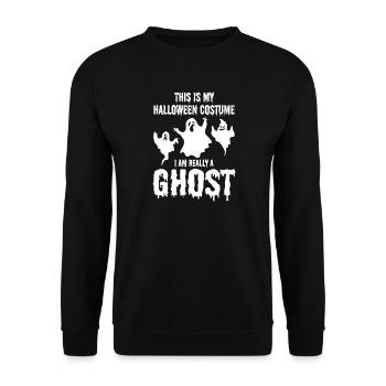 This is my Halloween costume I am really a ghost - Unisex Sweatshirt - black - Front - Alina (178cm) & Michal (187cm)