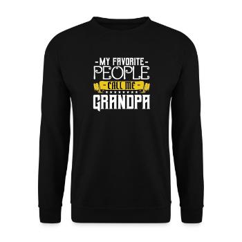 Call Me Grandpa Banner - Unisex Sweatshirt - black - Front - Alina (178cm) & Michal (187cm)