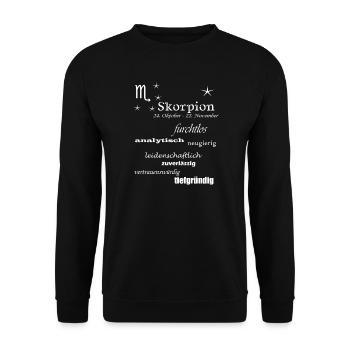 Skorpion_Sternzeichen - Unisex Pullover - Schwarz - Vorne - Alina (178cm) & Michal (187cm)