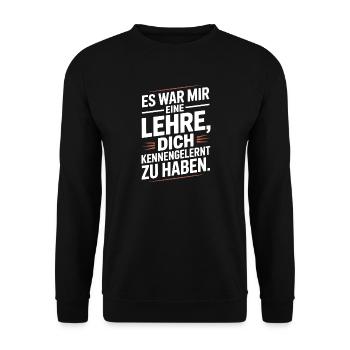 Lehre Dich Kennenzulernen Ex Freund Trennung Ex - Unisex Pullover - Schwarz - Vorne - Alina (178cm) & Michal (187cm)