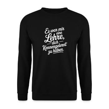 Lehre Dich Kennenzulernen Ex Freund Trennung Ex - Unisex Pullover - Schwarz - Vorne - Alina (178cm) & Michal (187cm)