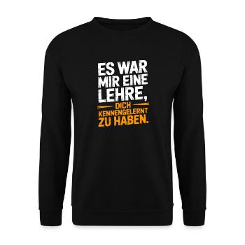 Lehre Dich Kennenzulernen Ex Freund Trennung Ex - Unisex Pullover - Schwarz - Vorne - Alina (178cm) & Michal (187cm)