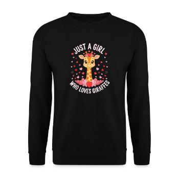 Only one girl loves giraffes - Unisex Sweatshirt - black - Front - Alina (178cm) & Michal (187cm)