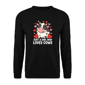 Cow Love Girls & Cows - Sweat-shirt Unisexe - noir - Devant - Alina (178cm) & Michal (187cm)
