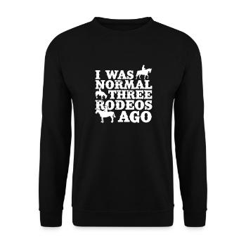 Équitation de rodéo Normal Il y a trois rodéos Cowboy - Sweat-shirt Unisexe - noir - Devant - Alina (178cm) & Michal (187cm)