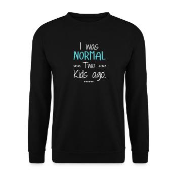 J’étais normal il y a deux enfants, parent drôle - Sweat-shirt Unisexe - noir - Devant - Alina (178cm) & Michal (187cm)