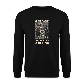 Vlad – Roi des Ténèbres - Sweat-shirt Unisexe - noir - Devant - Alina (178cm) & Michal (187cm)