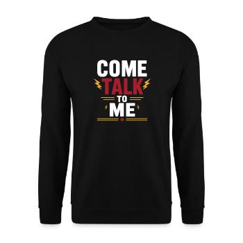 Viens me parler en gras - Sweat-shirt Unisexe - noir - Devant - Alina (178cm) & Michal (187cm)