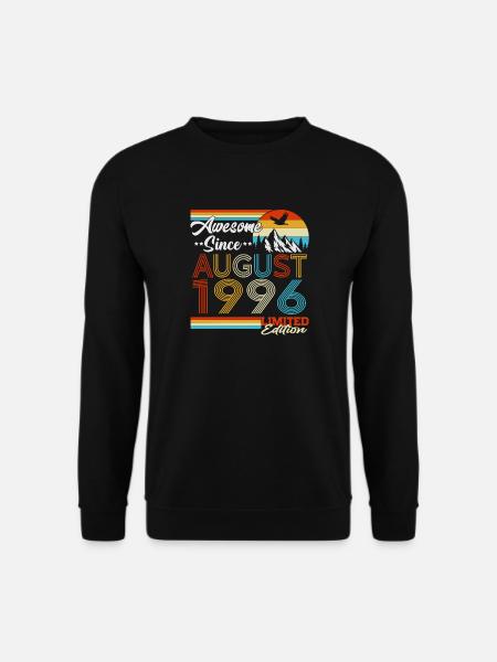 August 1996 Vintage Retro Geburtstag Geschenk - Unisex Pullover - Schwarz