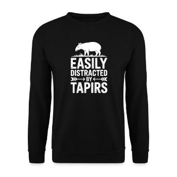 Tapire Sprüche Tapir Lustiges Tapire Geschenk - Unisex Pullover - Schwarz - Vorne - Alina (178cm) & Michal (187cm)
