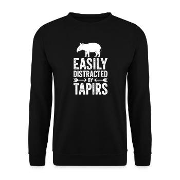 Tapire Sprüche Tapir Lustiges Tapire Geschenk - Unisex Pullover - Schwarz - Vorne - Alina (178cm) & Michal (187cm)