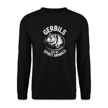 Mongolian racing rat sayings gerbil gift - Unisex Sweatshirt - black - Front - Alina (178cm) & Michal (187cm)