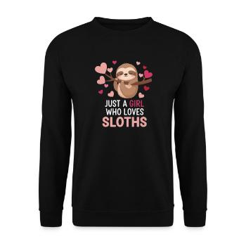 L’amour paresseux : Juste une fille paresseuse - Sweat-shirt Unisexe - noir - Devant - Alina (178cm) & Michal (187cm)