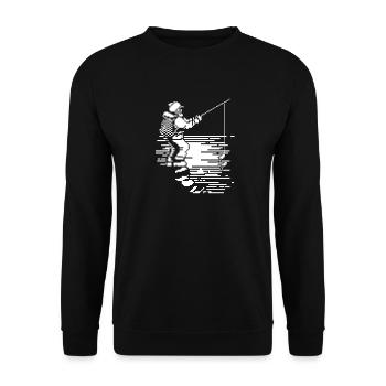 Pêche au pixel art - Sweat-shirt Unisexe - noir - Devant - Alina (178cm) & Michal (187cm)