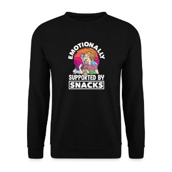 J’ai besoin de snacks, d’humour animalier drôle - Sweat-shirt Unisexe - noir - Devant - Alina (178cm) & Michal (187cm)
