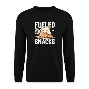 Ich Benötige Snacks, Lustiger Tierhumor - Unisex Pullover - Schwarz - Vorne - Alina (178cm) & Michal (187cm)