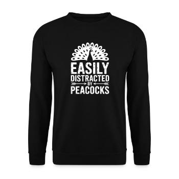 Peacock Sayings Peacock Bird Funny Peacock Gift - Unisex Sweatshirt - black - Front - Alina (178cm) & Michal (187cm)