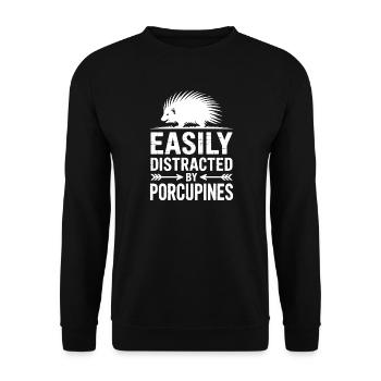 Porcupine Sayings Porcupine Gift - Unisex Sweatshirt - black - Front - Alina (178cm) & Michal (187cm)
