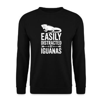 Leguane Sprüche Leguane Lustiges Leguane Geschenk  - Unisex Pullover - Schwarz - Vorne - Alina (178cm) & Michal (187cm)
