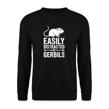 Mongolische Rennratte Sprüche Rennmaus Geschenk - Unisex Pullover - Schwarz - Vorne - Alina (178cm) & Michal (187cm)