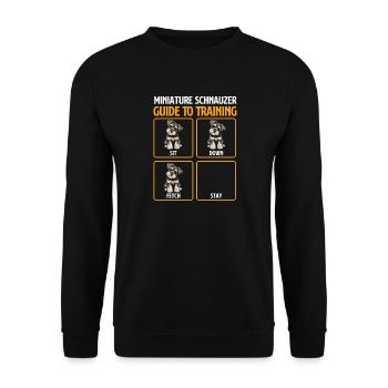 Zwergschnauzer-Trainingsleitfaden Humor - Unisex Pullover - Schwarz - Vorne - Alina (178cm) & Michal (187cm)