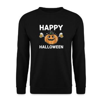 Happy Halloween Party Ideas Funny Halloween - Unisex Sweatshirt - black - Front - Alina (178cm) & Michal (187cm)