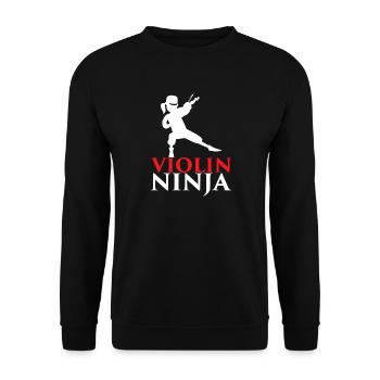 Violin Ninja Silhouette - Unisex Sweatshirt - black - Front - Alina (178cm) & Michal (187cm)