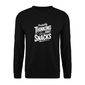 Probably Thinking About Snacks - Unisex Sweatshirt - black - Front - Alina (178cm) & Michal (187cm)