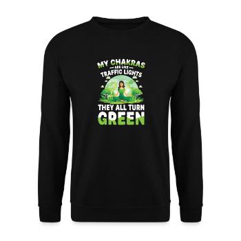  My Chakras Are Like Traffic Lights They All Turn - Unisex Pullover - Schwarz - Vorne - Alina (178cm) & Michal (187cm)