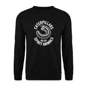 Raupen Sprüche Raupe Lustiges Raupen Geschenk - Unisex Pullover - Schwarz - Vorne - Alina (178cm) & Michal (187cm)