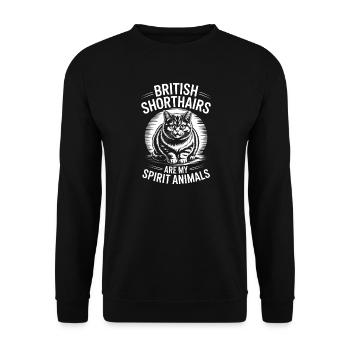 British Shorthair Sayings Funny Cat Gift - Unisex Sweatshirt - black - Front - Alina (178cm) & Michal (187cm)