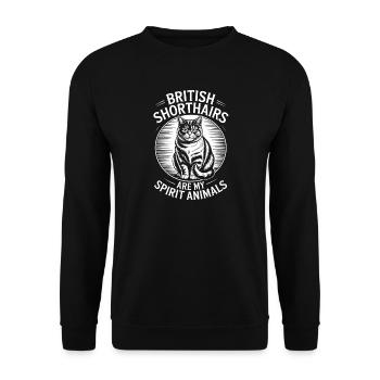 British Shorthair Sayings Funny Cat Gift - Unisex Sweatshirt - black - Front - Alina (178cm) & Michal (187cm)