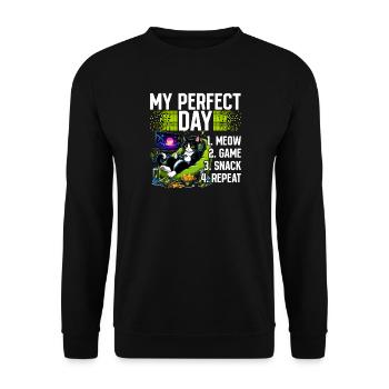 Gamer Gaming Cat Video Game - Unisex Pullover - Schwarz - Vorne - Alina (178cm) & Michal (187cm)