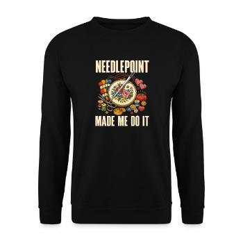 Hobby amusant d’artisanat au point de croix - Sweat-shirt Unisexe - noir - Devant - Alina (178cm) & Michal (187cm)