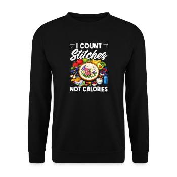 Hobby amusant d’artisanat au point de croix - Sweat-shirt Unisexe - noir - Devant - Alina (178cm) & Michal (187cm)