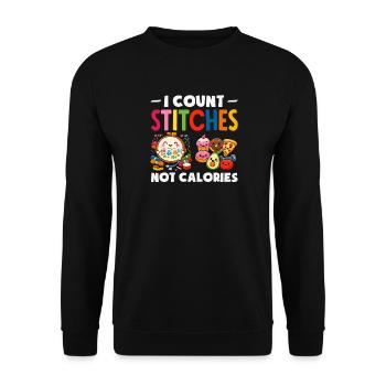 Hobby amusant d’artisanat au point de croix - Sweat-shirt Unisexe - noir - Devant - Alina (178cm) & Michal (187cm)