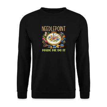 Hobby amusant d’artisanat au point de croix - Sweat-shirt Unisexe - noir - Devant - Alina (178cm) & Michal (187cm)